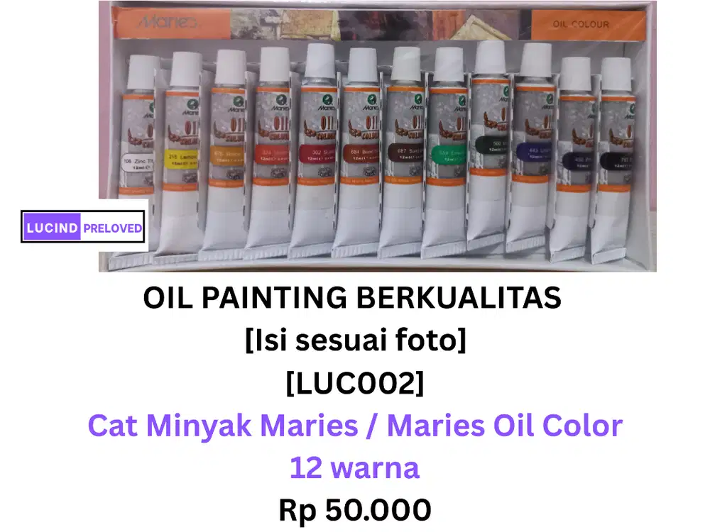 [LUC002] Cat Minyak Maries / Maries Oil Color 12 warna