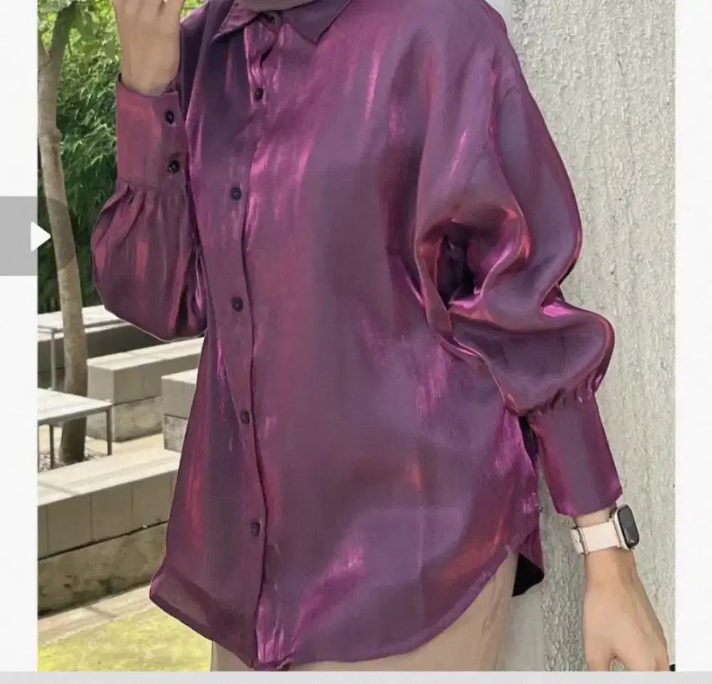 Kemeja Shimmer/SHIMMER TOP/ BURGUNDY