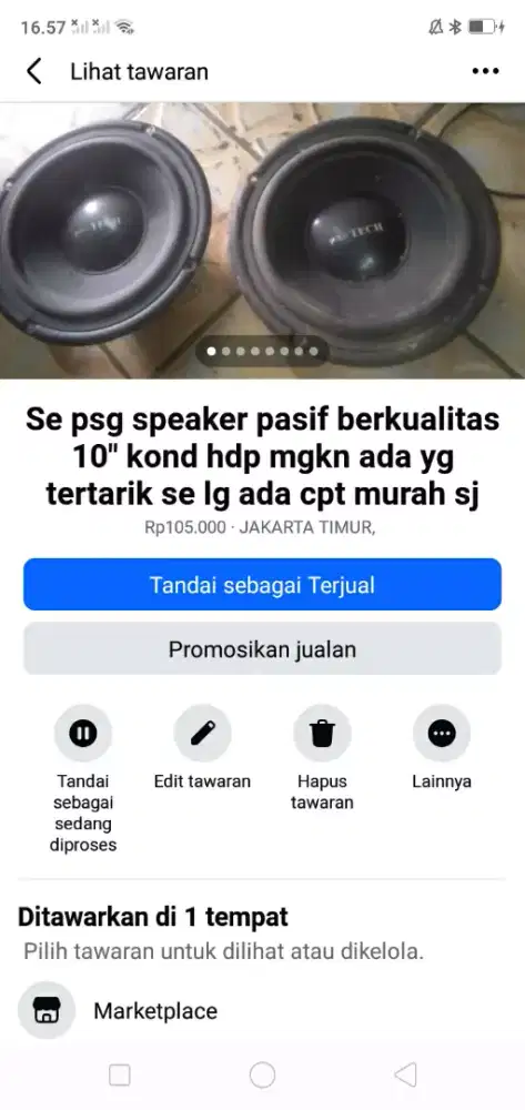 Se psg speaker pasif UK 8 berkualitas kond hdp mgkn ada yg tertarik