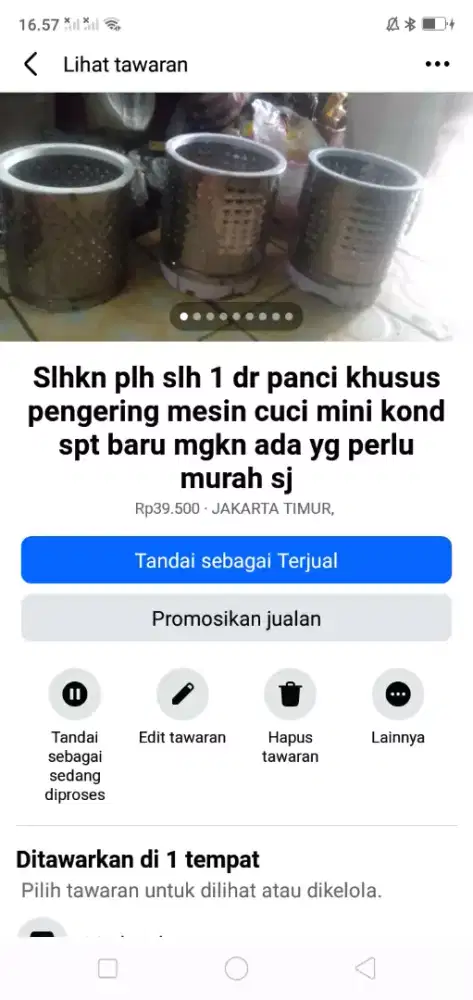Slhkn plh slh 1 dr panci khusus pengering mesin cuci murah sj cpt