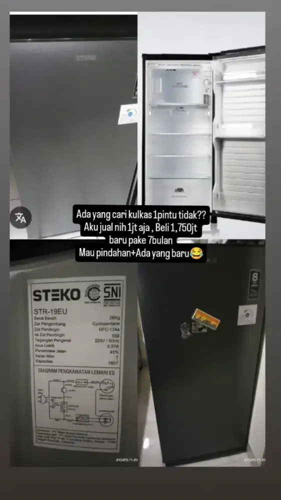JUAL CEPAT KULKAS STEKO MULUS