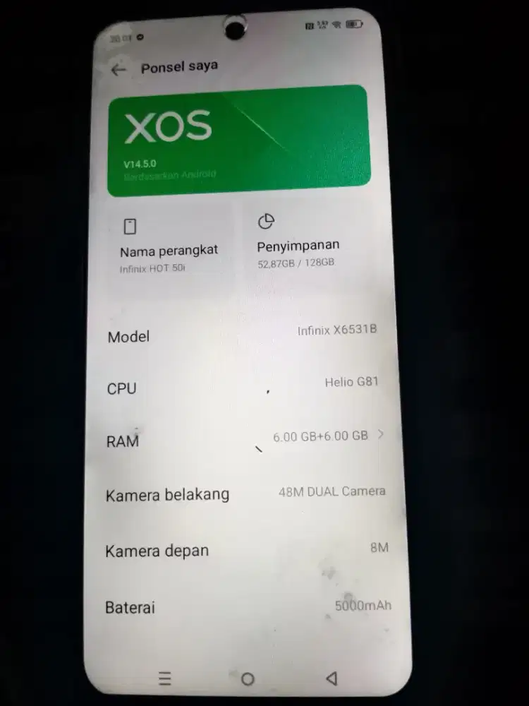Dijual HP infinix hot 50i ram 6+6/128