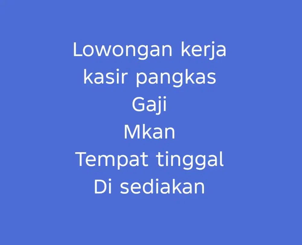 Lowongan kerja kasir