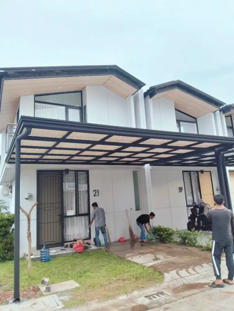 Kanopi alderon single layer kombinasi list profil talang air