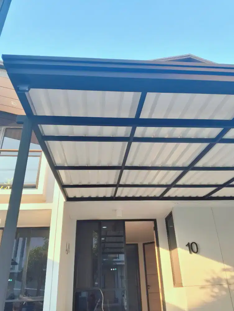 Kanopi alderon double layer kombinasi list profil talang air