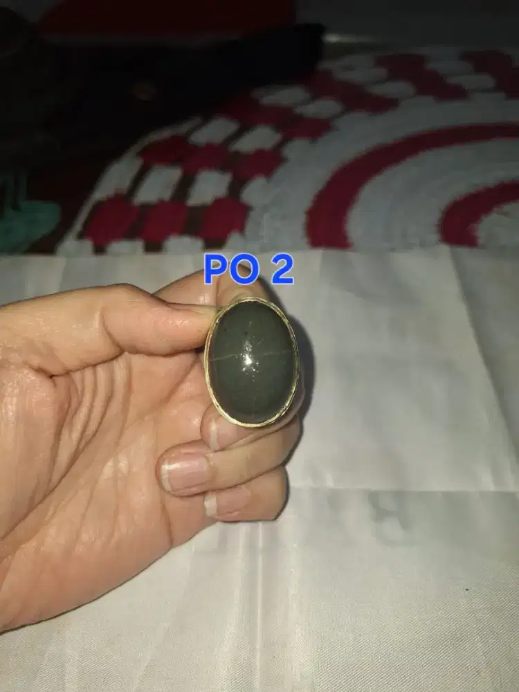 Batu cincin tapak jalak 
Hitam garis perak 
Po 02 Ring perak alpaca