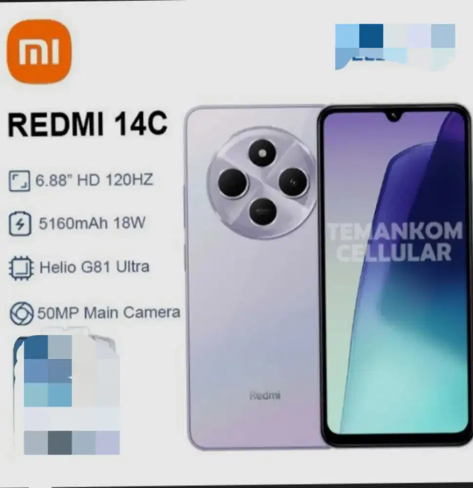 Jual cepat hp Redmi 14c.Ram 8.no minus .msh ada kardus.cas.msh bgs