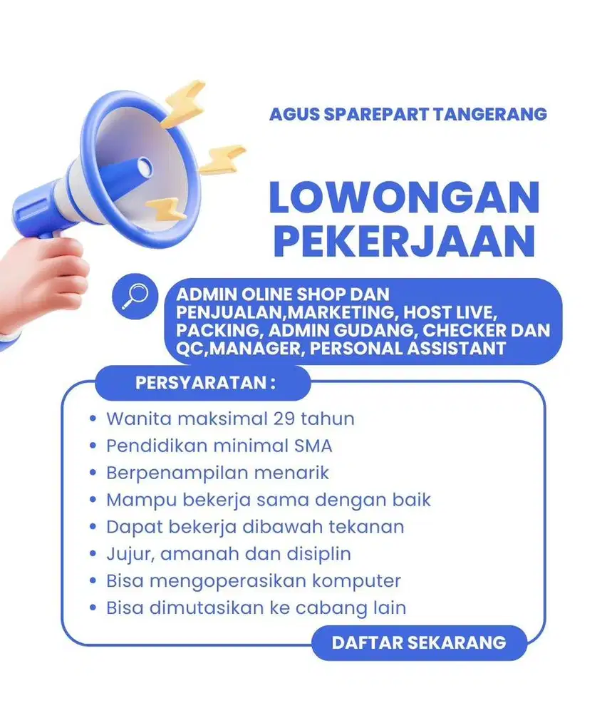 Dibutuhkan karyawan segera