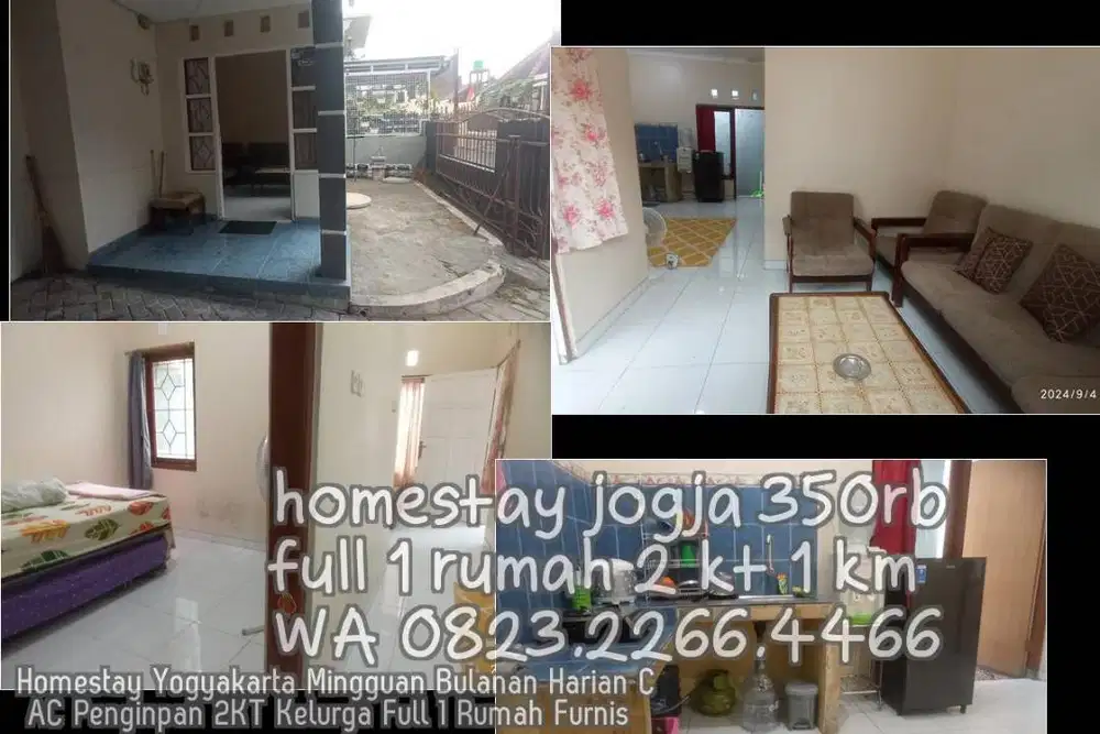 Homestay Yogyakarta Mingguan Bulanan Harian C AC Penginpan 2KT Kelurga