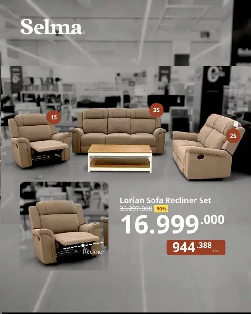 Promo Sofa Set Recliner