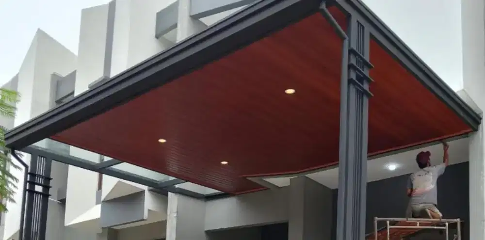 Pemasangan kanopi alderon single