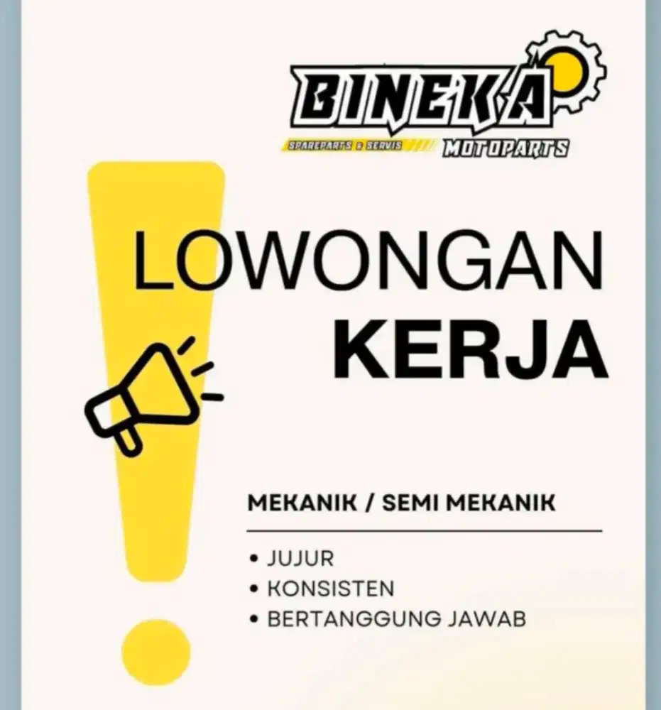 Lowongan Kerja Mekanik Motor