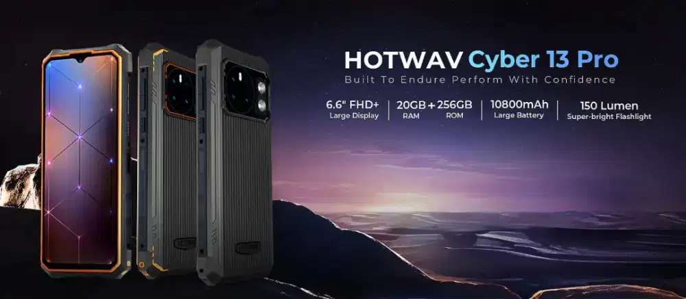 HOTWAV CYBER 13 PRO 12/256 GB, 10800 mAh, BLACK, IP68 IP69K