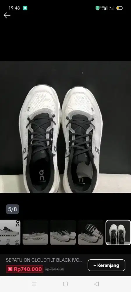 SEPATU ONE CLOUD BLACK IVORY UK 45