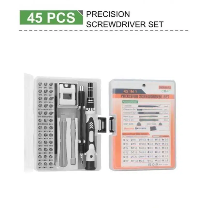 Obeng Set 45Pcs Magnet Precision Screwdriver Multifunction Reparasi HP