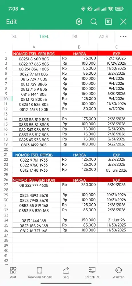 Nomor cantik special