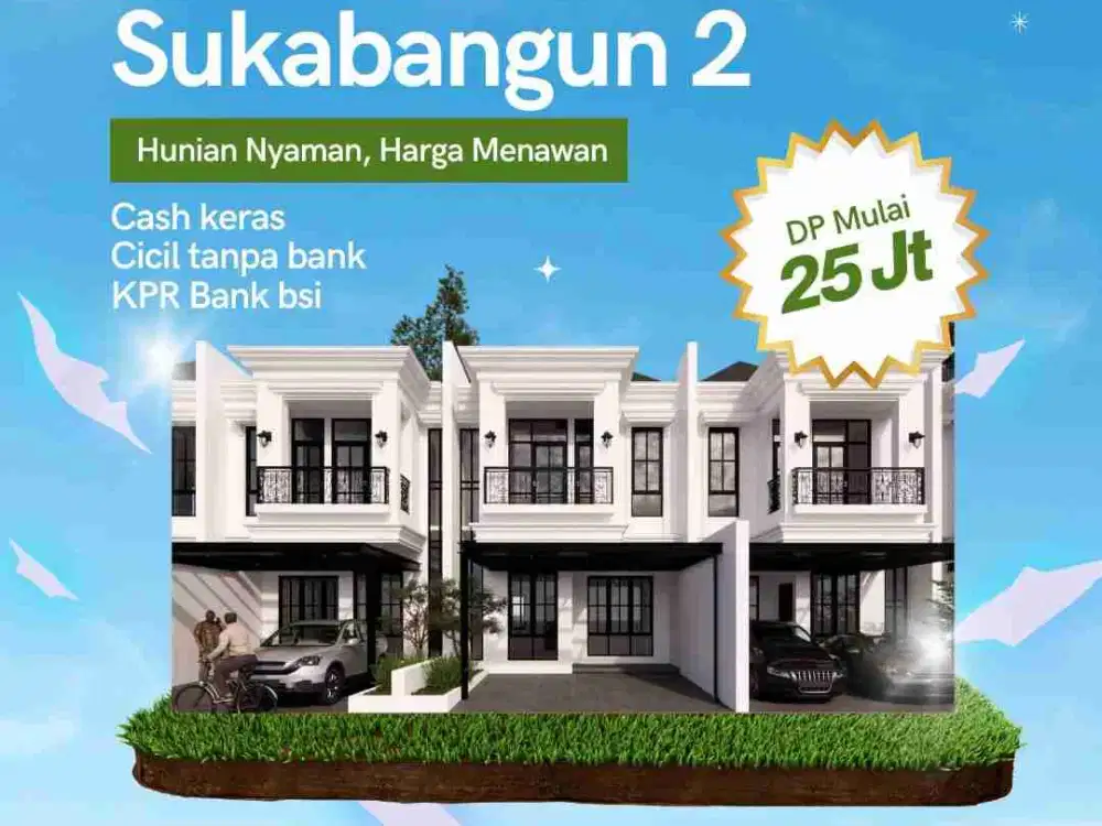 town house 2 lantai tengah kota