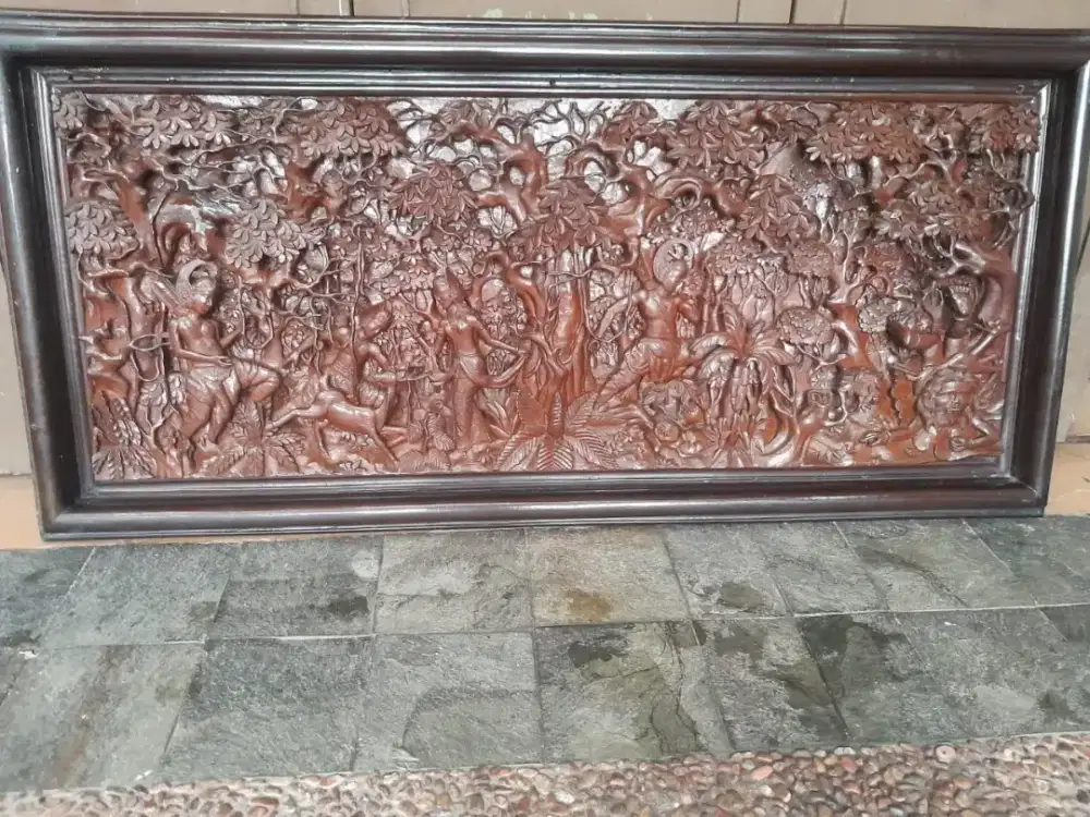 Lukisan Ukiran kayu jepara Rama Sinta