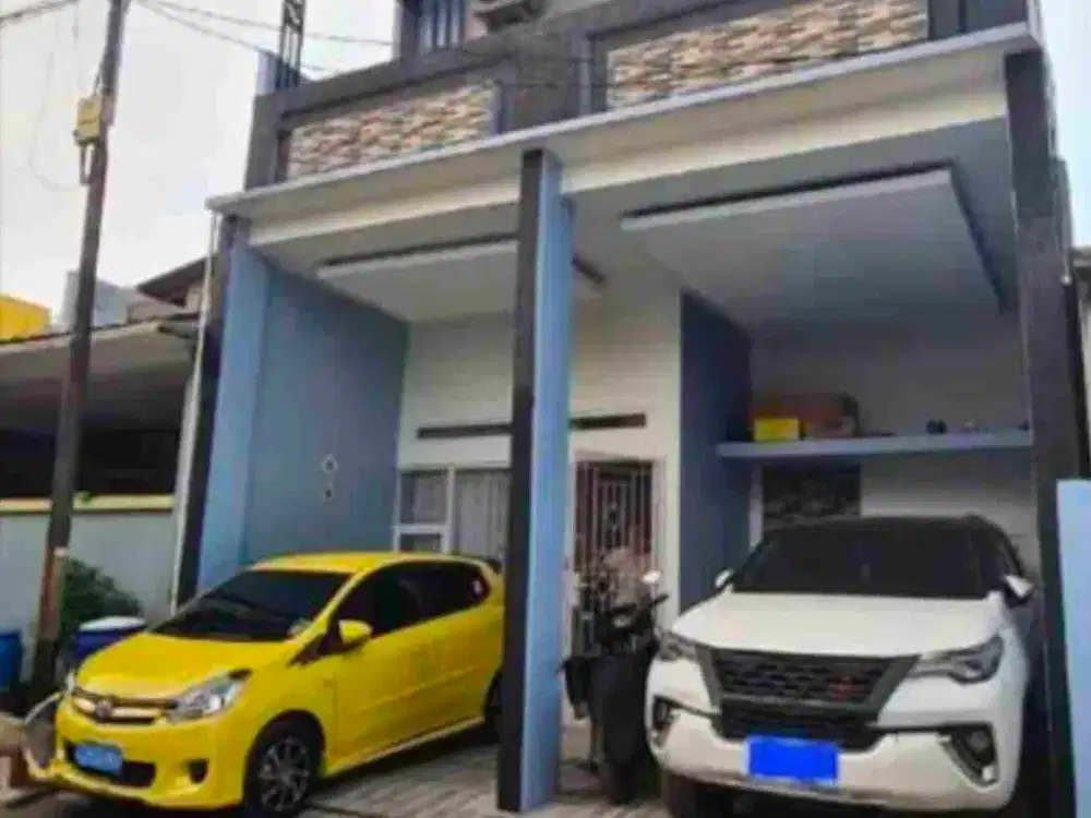 Rumah murah cluster 595 jt 2 lantai semi FURNISHED nyaman bebas banjir lokasi langsung jl raya di padurenan mustika jaya