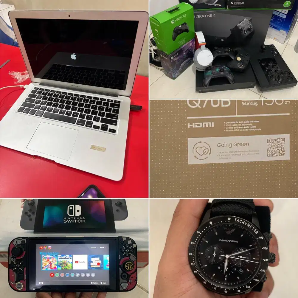 Jual gelondongan macbook air 2015, TV QLED55, switch1,XBOX1x++,Jam,