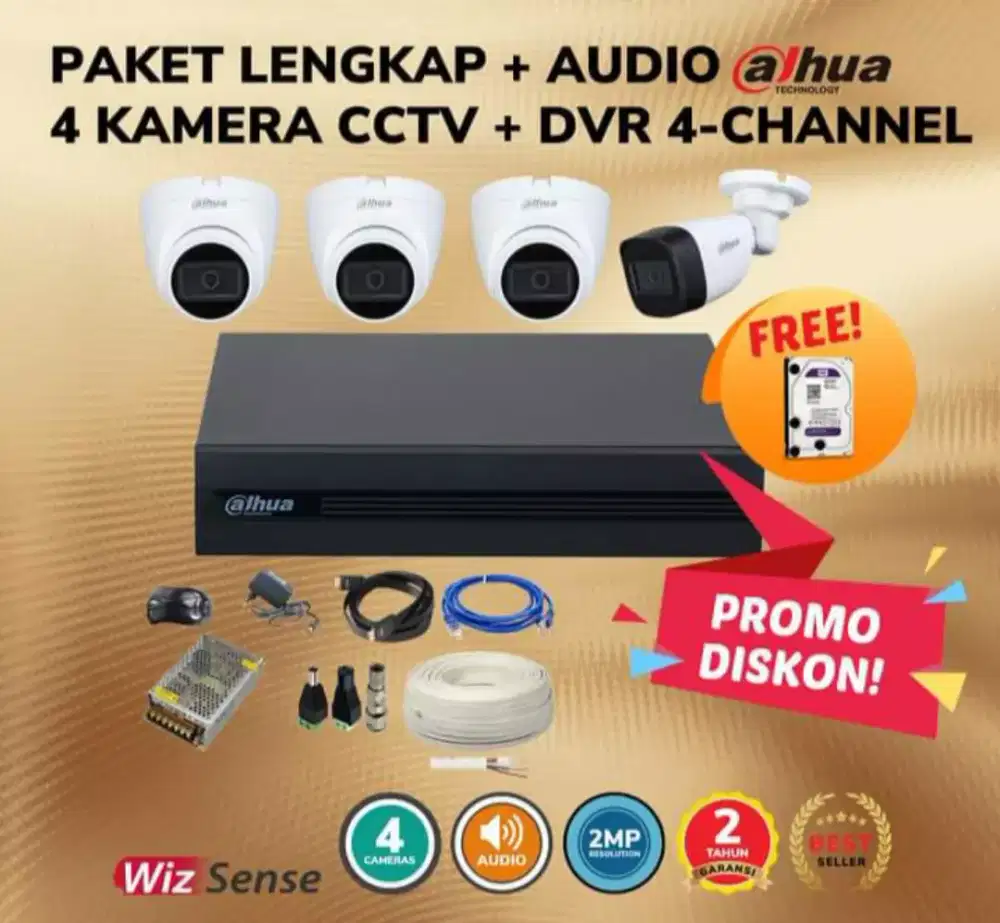 paket cctv dahua audio 2mp