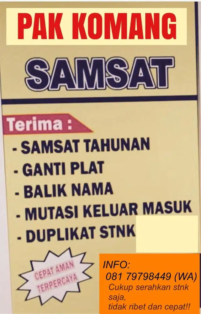 Jasa samsat mobil dan motor