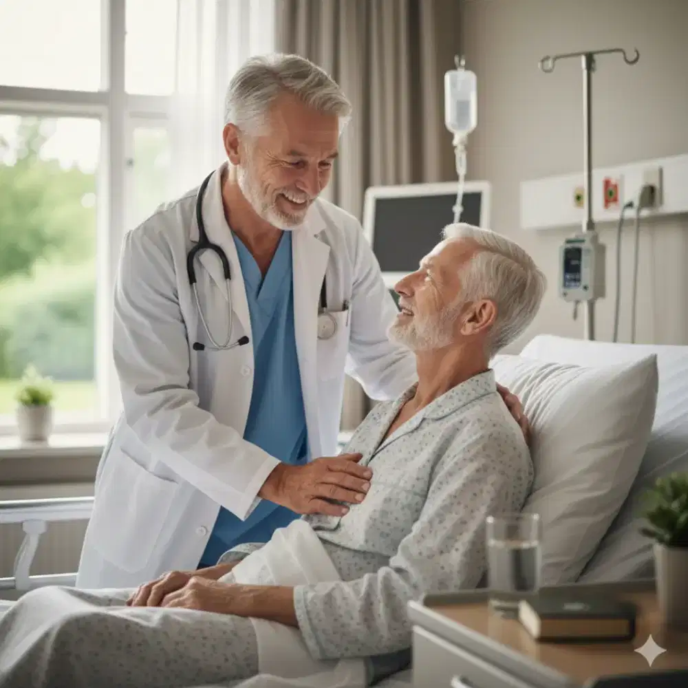 Perawat lansia pria/caregiver