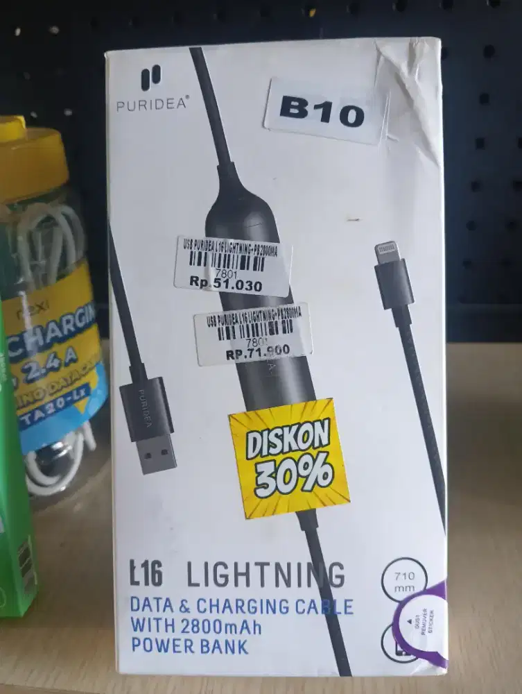 USB PURIDEA L16 LIGHTNING + PB2800MA | ATLANTIS DAHSYAT