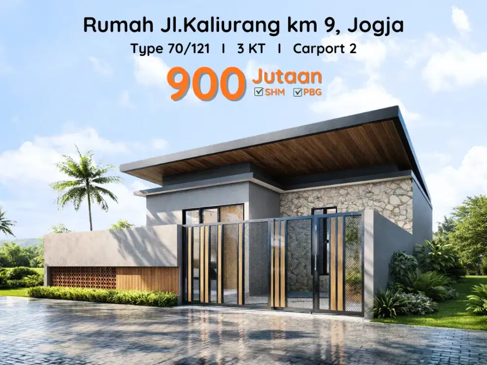 View Merapi Rumah Kontemporer Jogja, Hunian Nyaman Jl.kaliurang