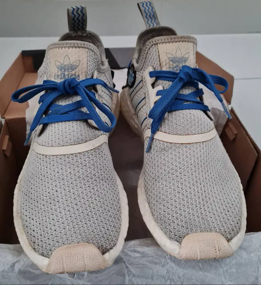 Sepatu Adidas EQT Original White Strip Blue size 42