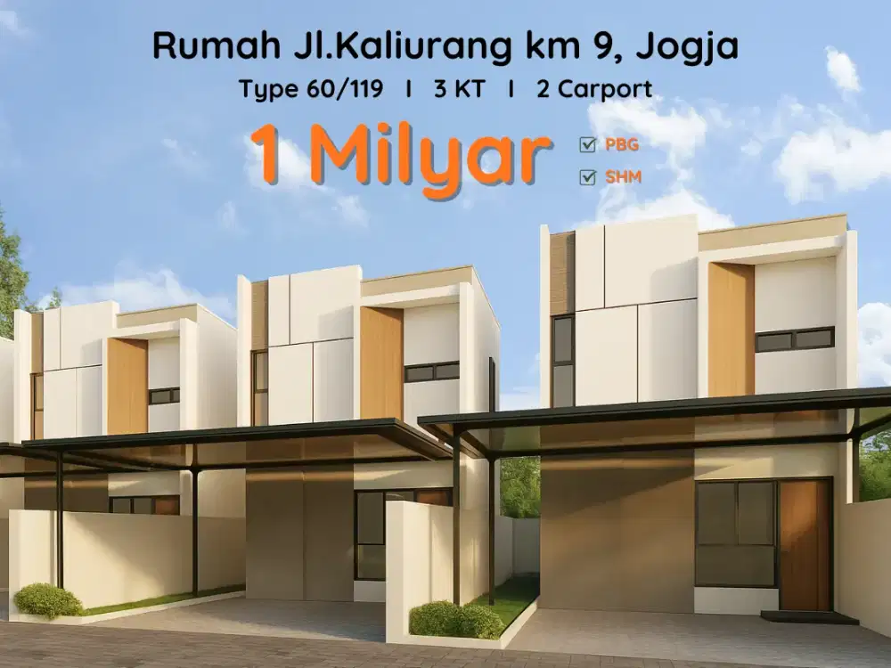 Rumah 2 Lantai Dekat Ugm Jogja, 1 Milyar di Jl.kaliurang