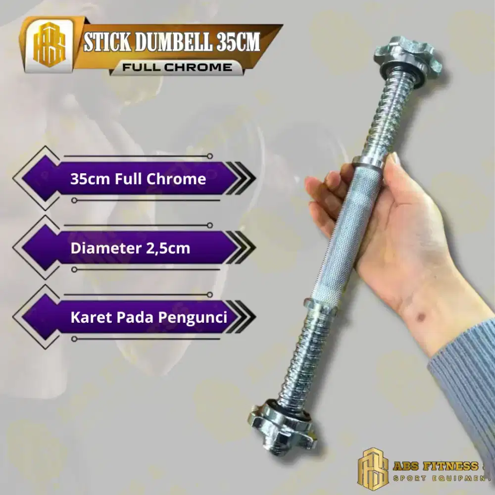 Stick Dumbell Barbel Besi Chrome 35cm Import