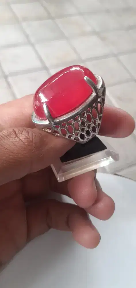 Batu akik red emban jaring