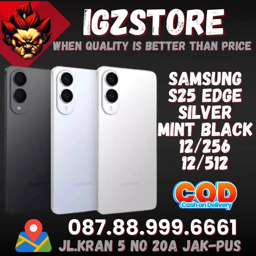 Samsung S25 Edge Icy Blue12/256/512 SEIN Fullset Super Mulus No Minus