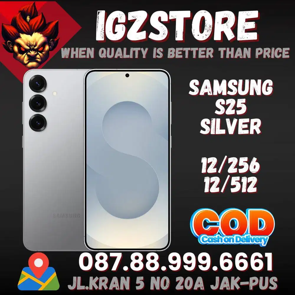Samsung S25 Silver 12/256/512 Resmi SEIN grs ON Fullset ORI NOMINUS