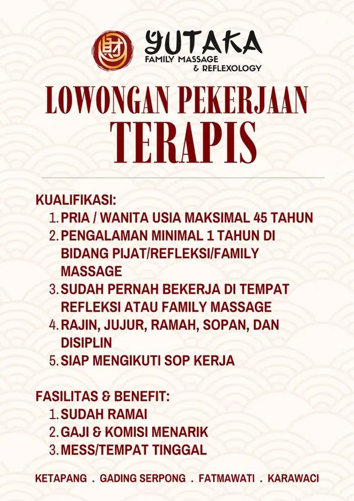 Lowongan Terapis Family Massage