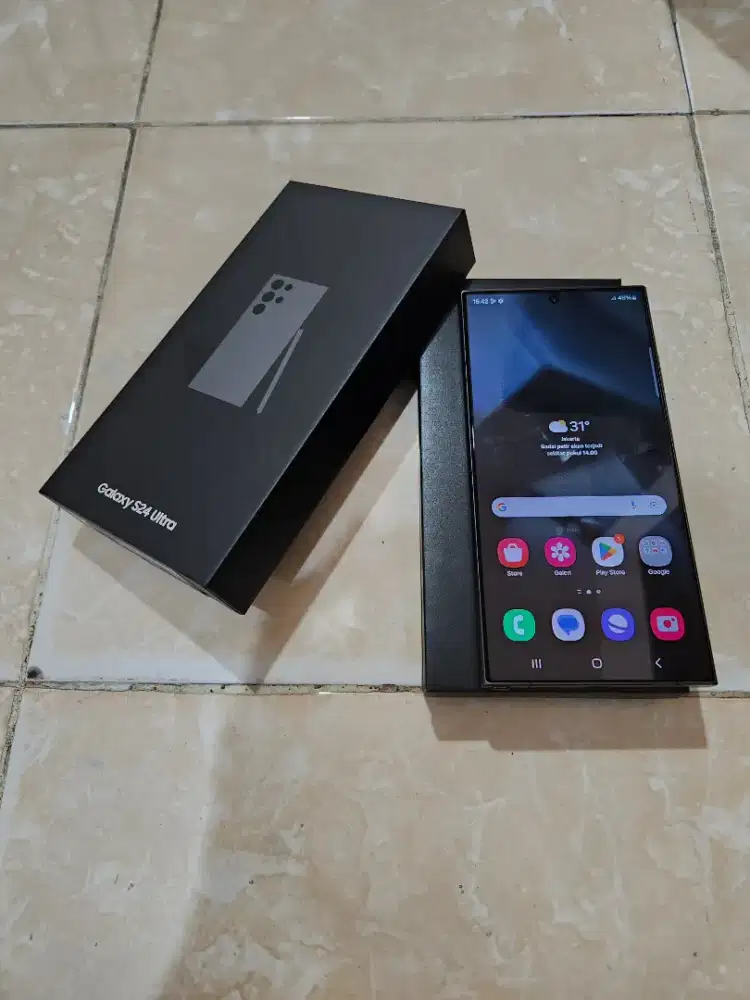 Samsung s24 ultra 5G 12/256 ex resmi black like new fullset ori