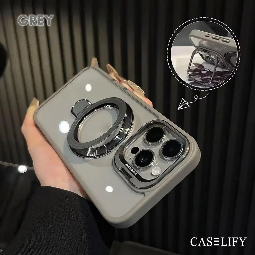 Case iPhone 12pro grey abu-abu caselify baru