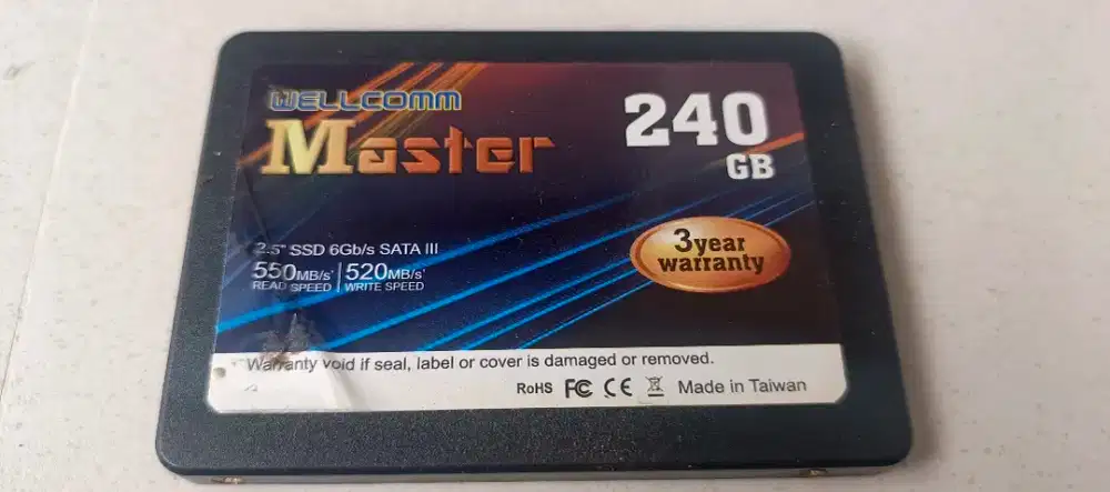 SSD 240gb SATA 2.5 merek wellcom master sentinel 100