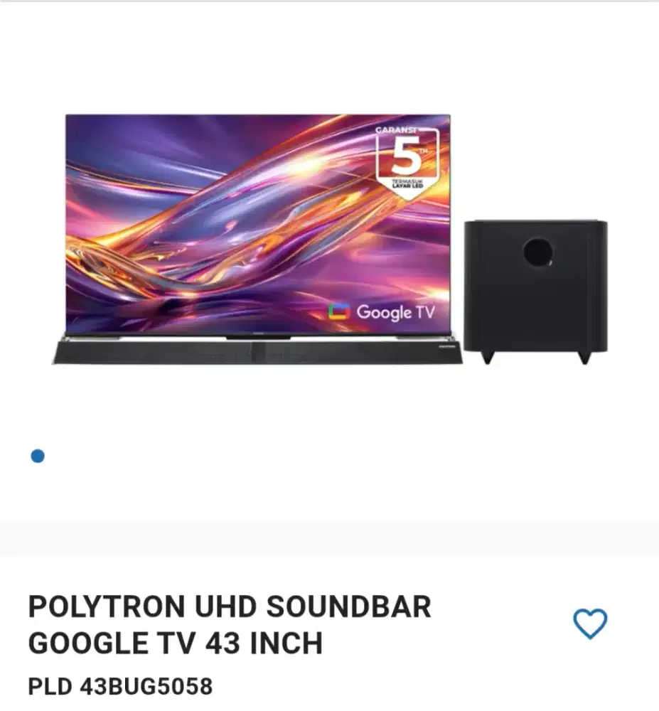 POLYTRON UHD SOUNDBAR GOOGLE TV 43 INCH