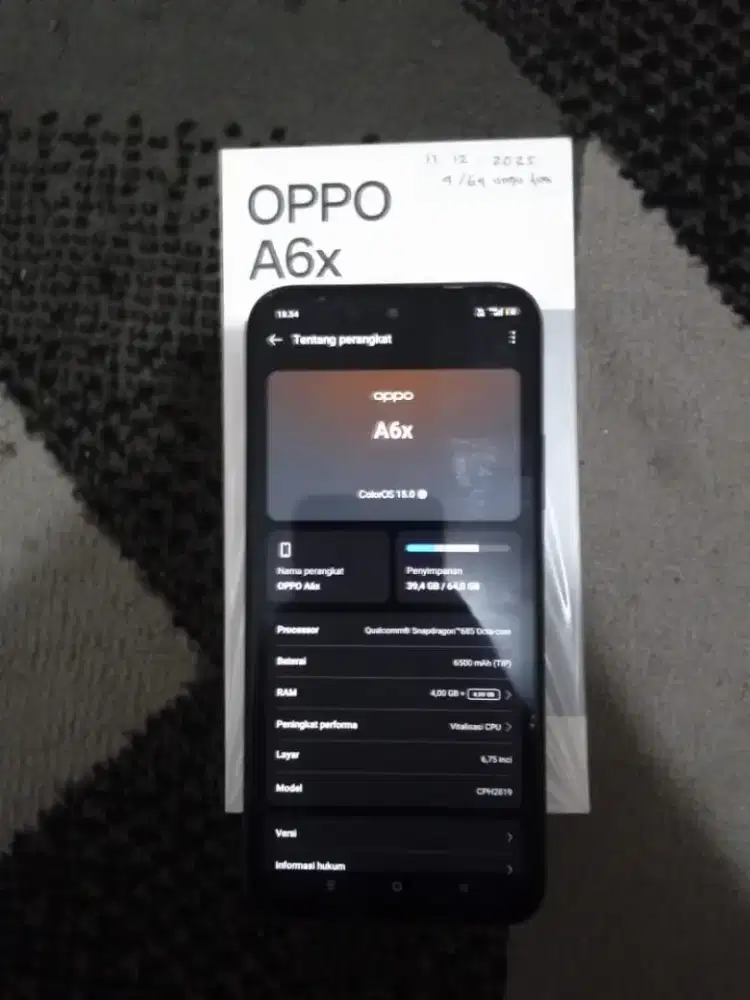 Oppo a6x 4+4/64
