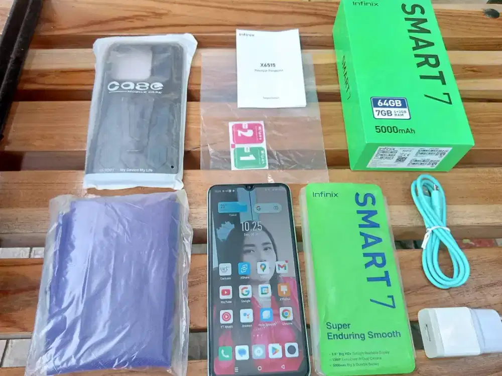 Infinix Smart 7 ( 2023 )
Ram 7gb ( 4gb+3gb) Rom 64gb FULLSETT