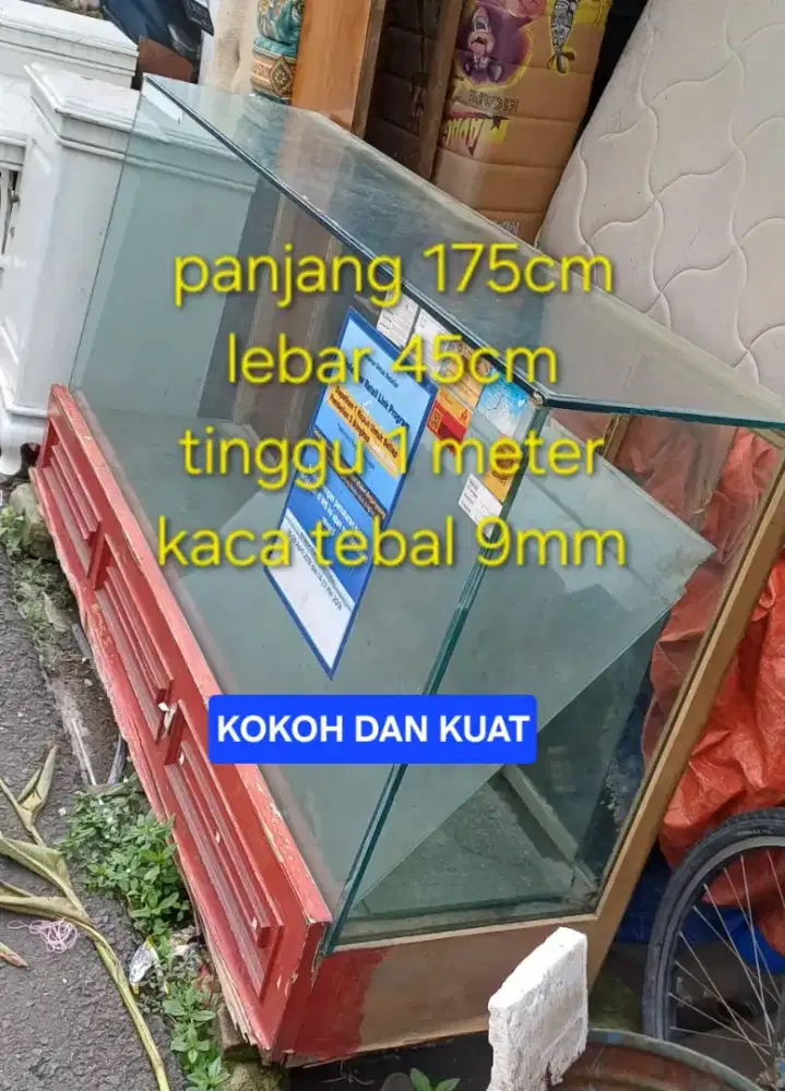 Jual etalase kaca lemari rak tempat barang meja usaha dagang