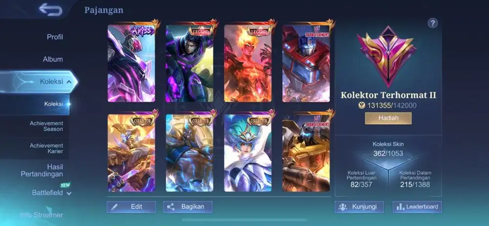Akun Mobile Legends ML Kolektor