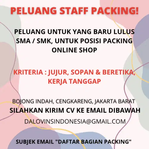 LOWONGAN PACKING ONLINE SHOP
