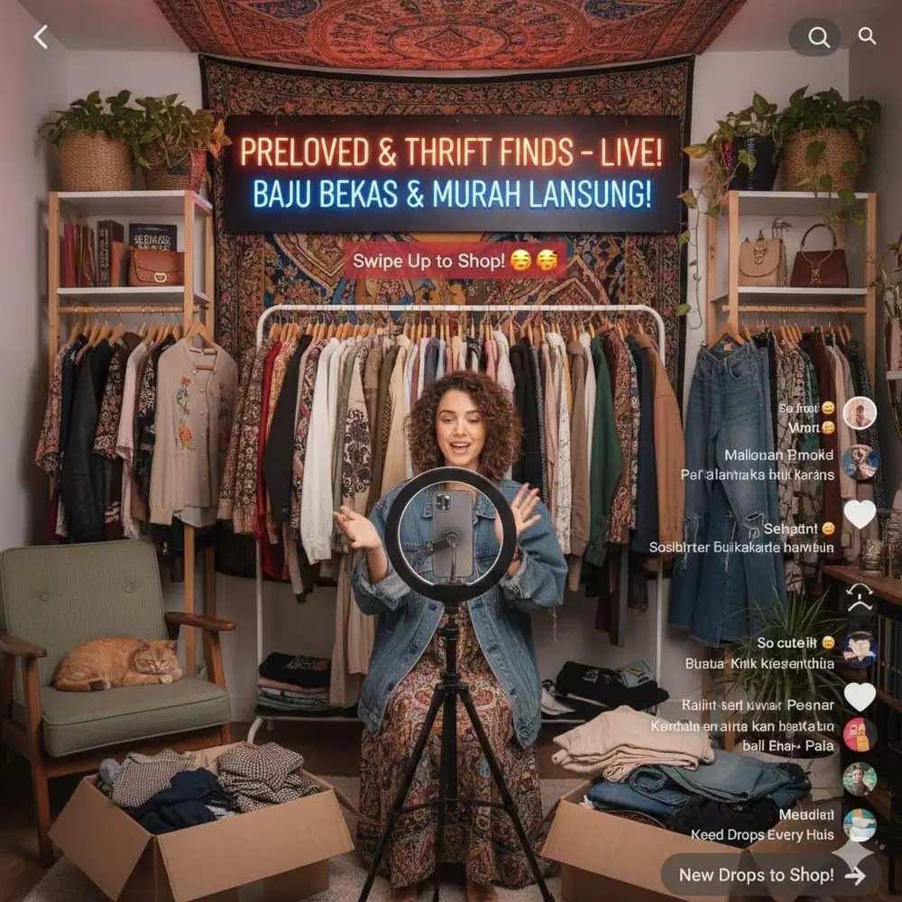 Dicari live streamer baju preloved dan thrift
