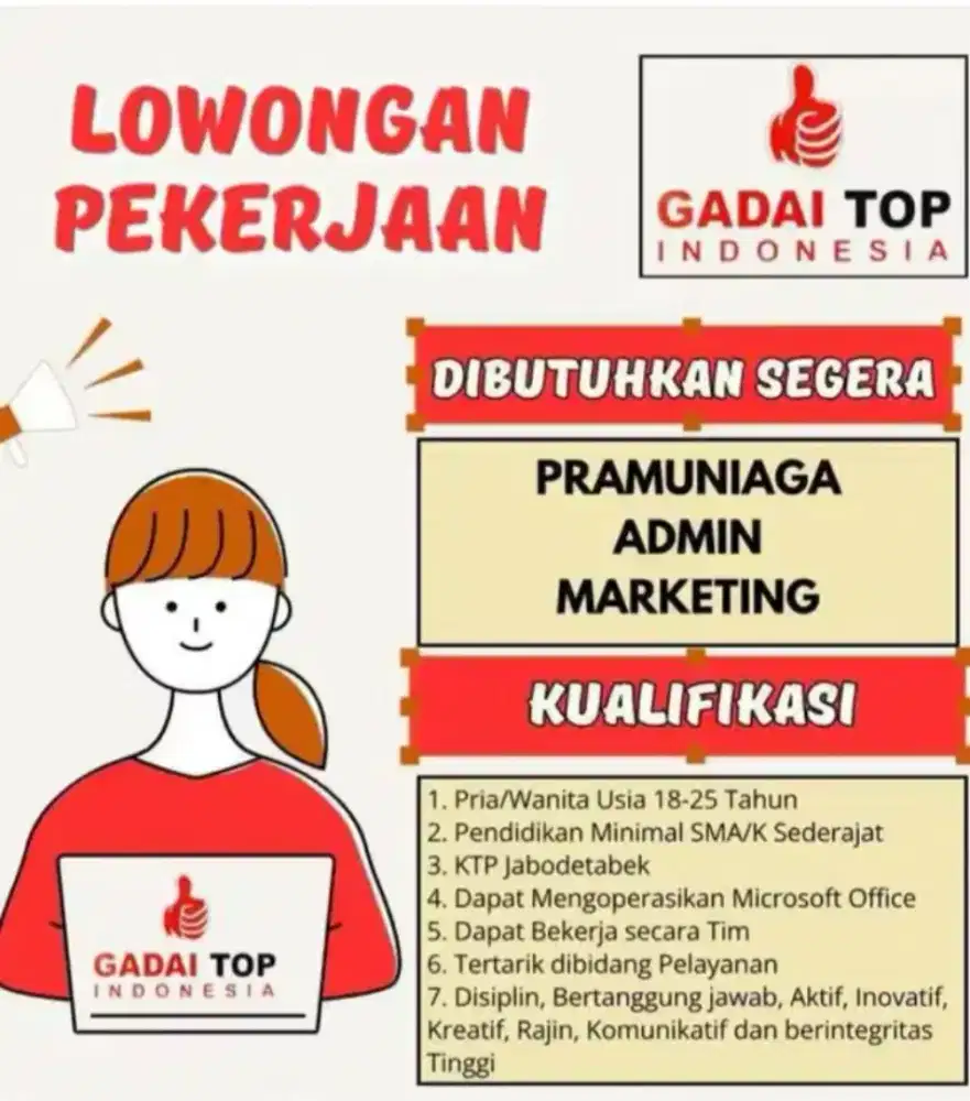 LOWONGAN PRAMUNIAGA