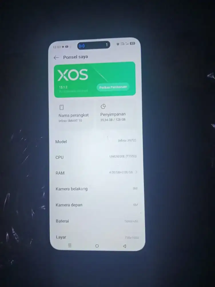 Di jual BU cepat hp Infinix smart 10,ram 4+2/128, lokasi jakpus