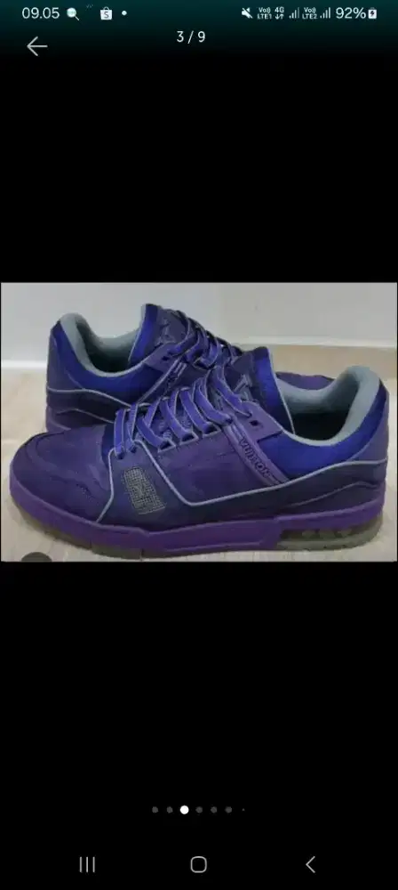 Sepatu Sneaker model keren mewah LV LOUIS VUITTON PURPLE 41 42 ITALY