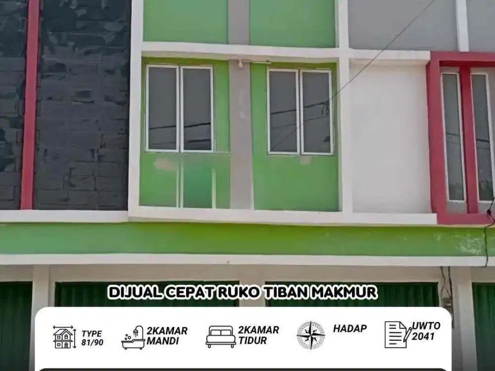dijual ruko tiban makmur
